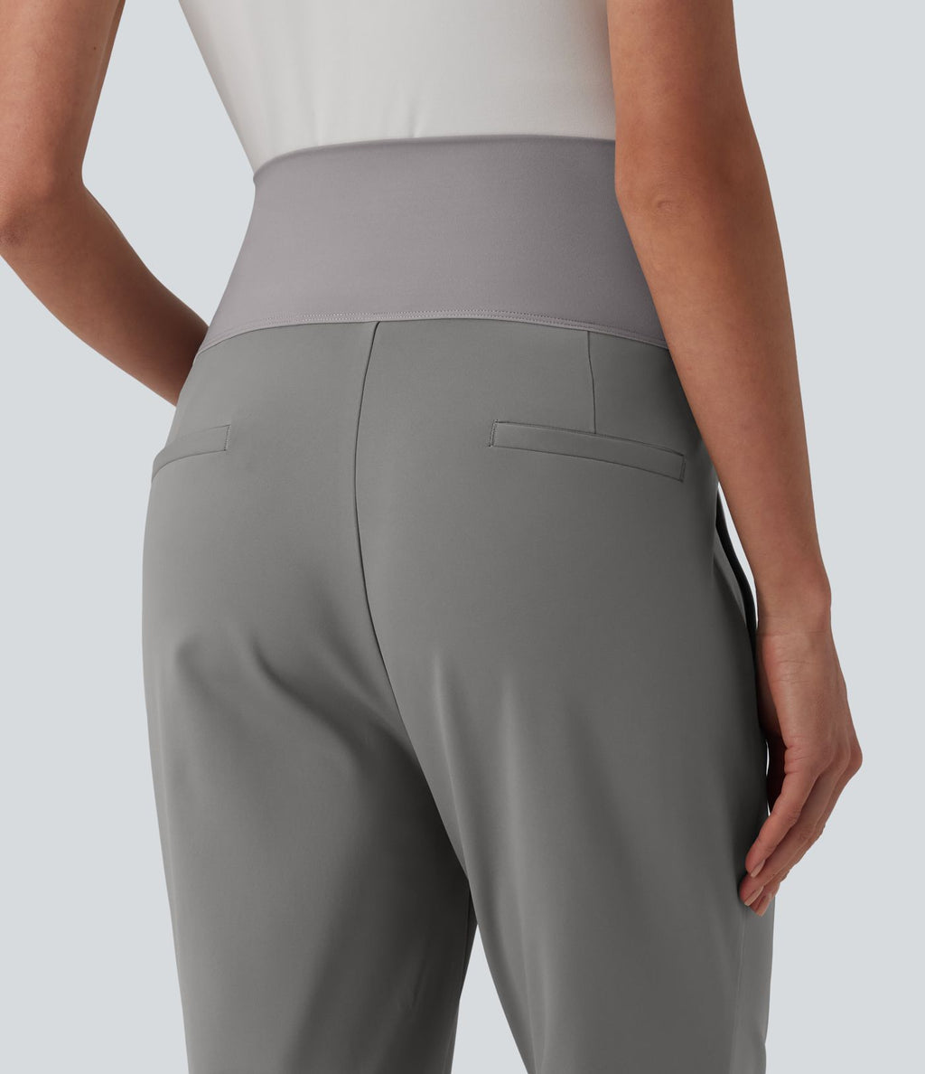 Halara Flex™ DayStretch Pantalon tailleur maternité évasé taille très haute avec poches zippées