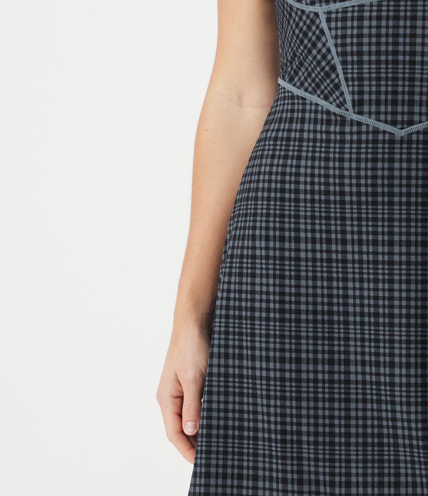 Robe mini décontractée à carreaux Halara UltraSculpt™ avec corset à encolure carrée, brassière intégrée 2-en-1 et poches - Easy Peasy