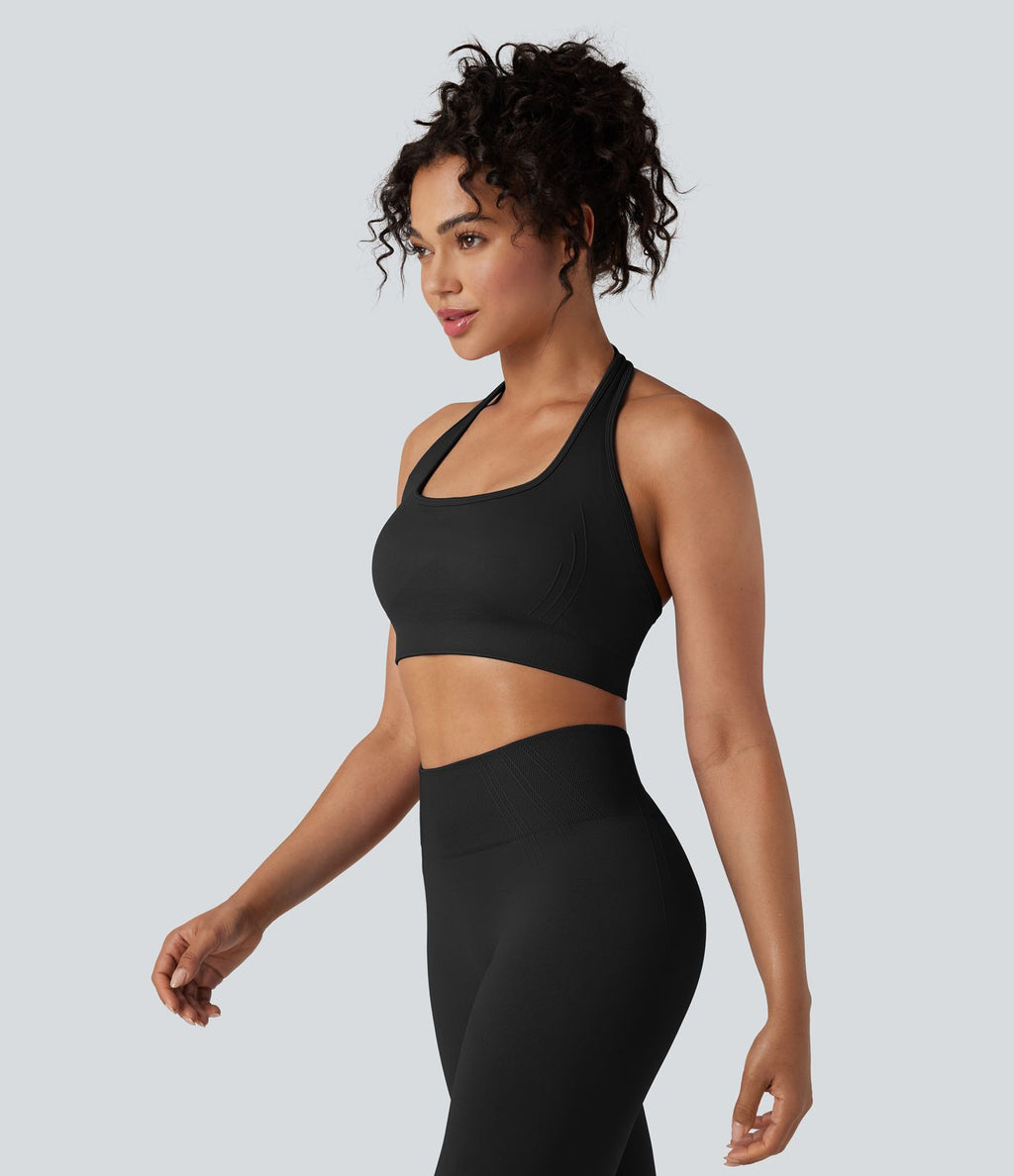 Brassière de sport yoga maintien léger col américain sans couture OneForm Seamless Flow