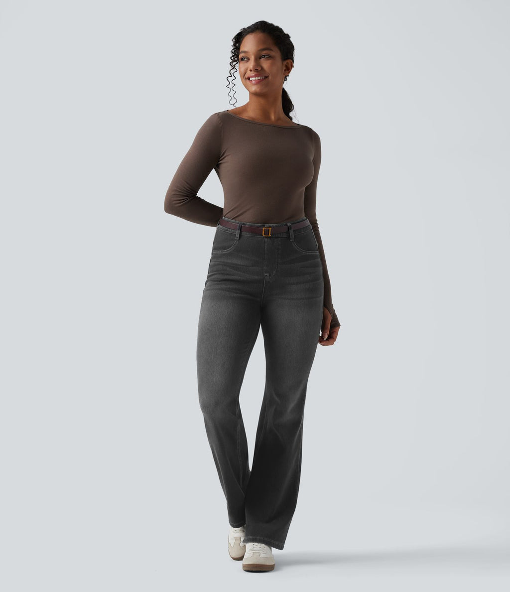 Legging denim bootcut Halara Flex™ gainant effet push-up taille haute avec poches
