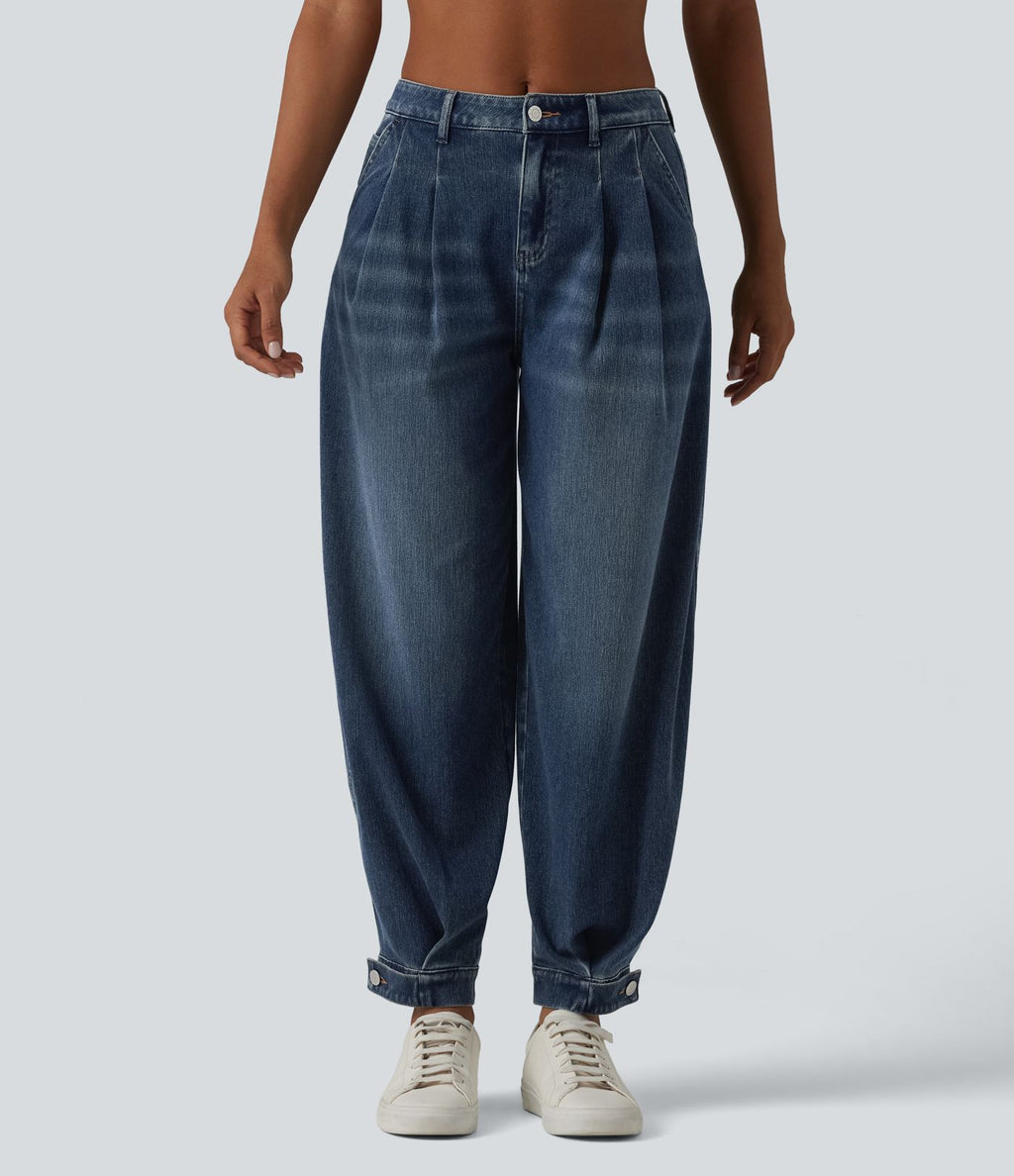 Halara Flex™ Jogging barrel en denim taille mi-haute avec poches