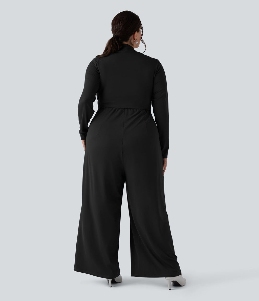 Combinaison grande taille jambe large à manches longues avec poches - Édition Easy Peasy