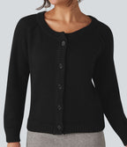 Cardigan col rond manches longues
