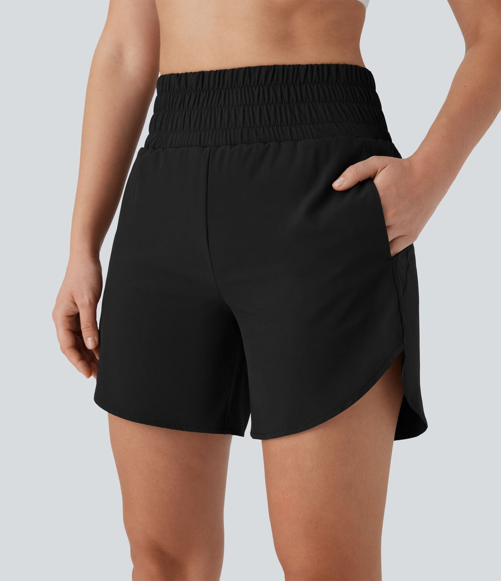 Short de course 2-en-1 Breezeful™ taille haute, poches multiples, ourlet arrondi, séchage rapide 12,5 cm - Longueur prolongée