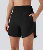 Short de course 2-en-1 Breezeful™ taille haute, poches multiples, ourlet arrondi, séchage rapide 12,5 cm - Longueur prolongée