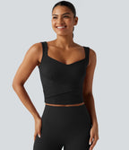 Débardeur de course SoftlyZero™ Airy col cœur croisé brassière intégrée effet frais InstantCool, protection solaire UPF50+