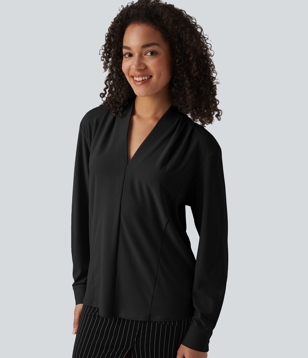 Blouse de travail col V manches longues