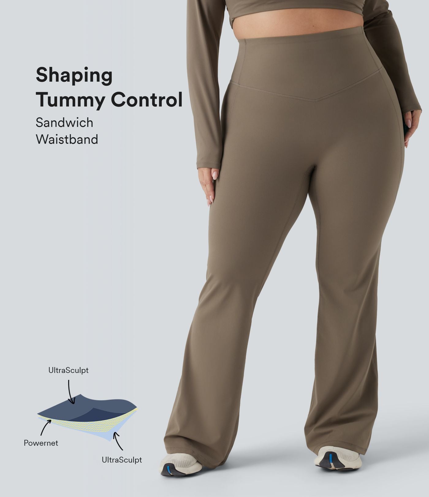 Pantalon yoga évasé gainant sculptant grande taille taille haute Halara UltraSculpt™