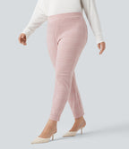 Pantalon tailleur skinny Halara Flex™ grande taille taille haute pied-de-poule à carreaux avec poches