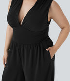 Combinaison grande taille col V sans manches avec poches - Édition Easy Peasy