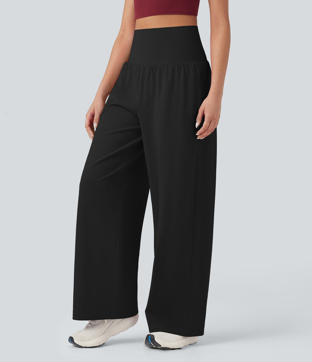 Pantalon yoga 2-en-1 SoftlyZero™ Airy taille très haute coupe droite effet frais InstantCool avec poches