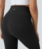 Softlyzero™ Legging Taille Haute Empiècement en Maille Contrastante Lacets Croisés Longueur 7/8