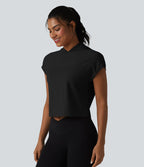 Haut de sport court à capuche et manches courtes en mesh respirant, agréable au toucher, séchage rapide, protection solaire UPF50+