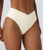 Bas de maillot de bain bikini texturé croisé
