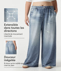 Pantalon jogging grande taille en molleton French Terry effet jean avec poches