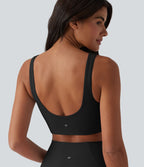 Brassière de sport yoga SoftlyZero™ Plush col carré avec brassière intégrée maintien léger