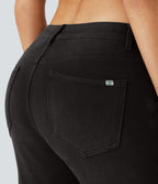 Jean skinny 7/8 décontracté taille basse Halara Flex™ avec poches zippées