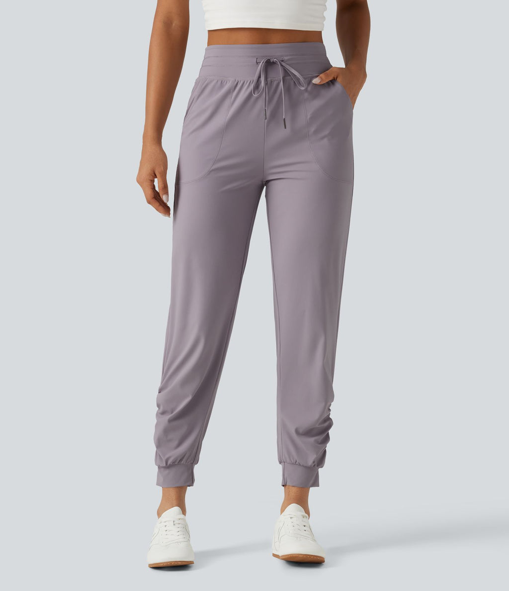 Pantalon de jogging de yoga Halara UltraSculpt™ taille haute, à cordon de serrage et fronces, avec poches