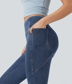 Jean décontracté à coupe bootcut gainant taille haute avec poches Halara Flex™