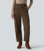 Halara Flex™ Pantalon tailleur velours côtelé taille haute coupe tonneau avec poches