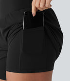 Short de course 2-en-1 12,5 cm taille haute avec poches