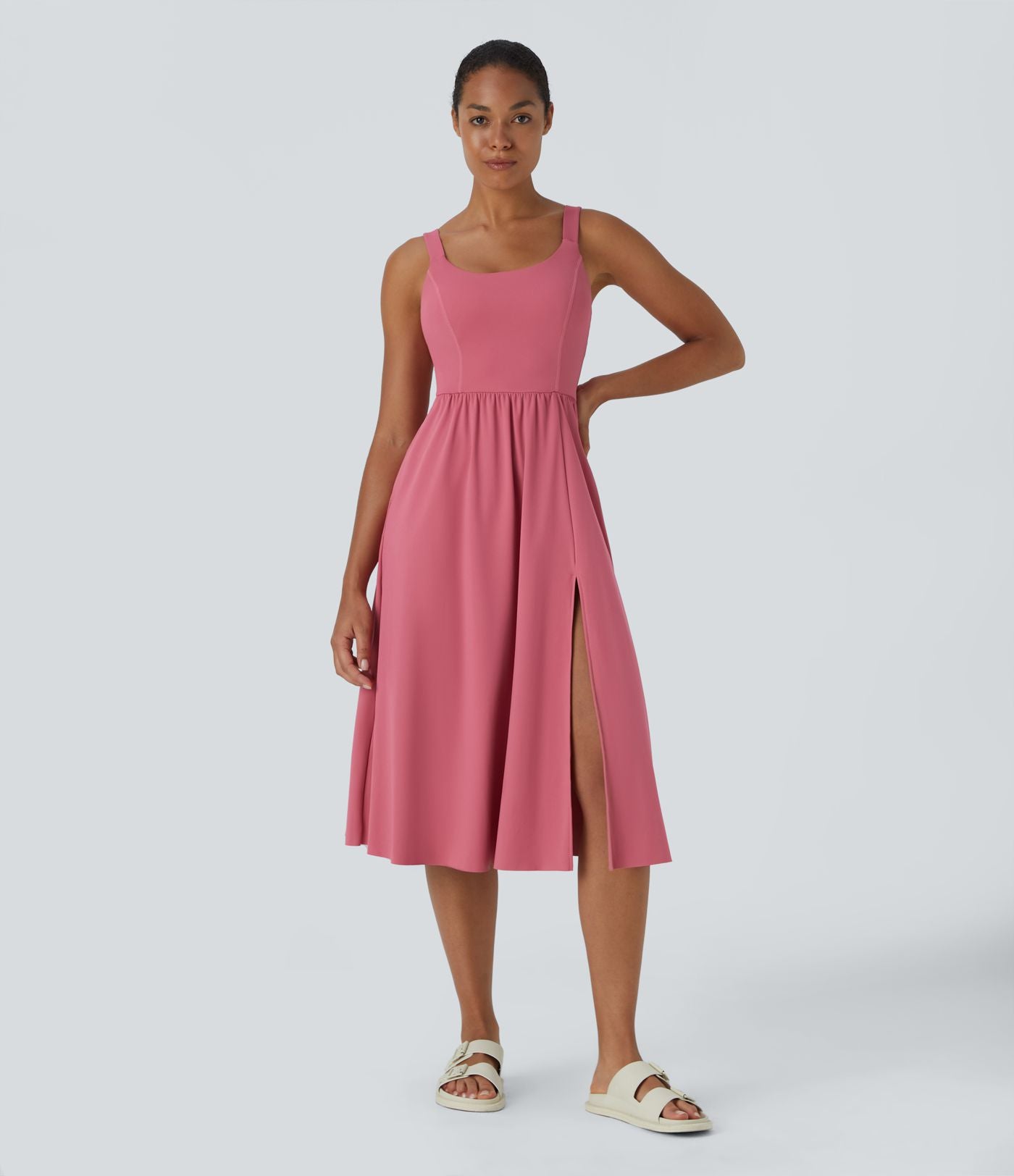 Robe décontractée mi-longue rembourrée A-D