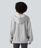 Sweat-shirt décontracté à capuche, cordon de serrage, manches longues et poches