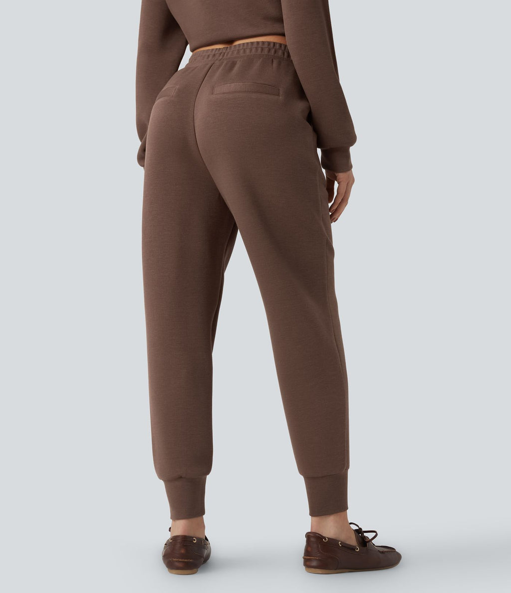 Jogging décontracté SpacerTek™ taille haute, coupe fuselée, avec poches