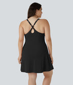 Quotidien Softlyzero™ Plush Robe d'Activité Grande Taille Fluide 2-en-1 à Dos Nu Style Wannabe Longue avec Ajustable et Bretelles Réglables