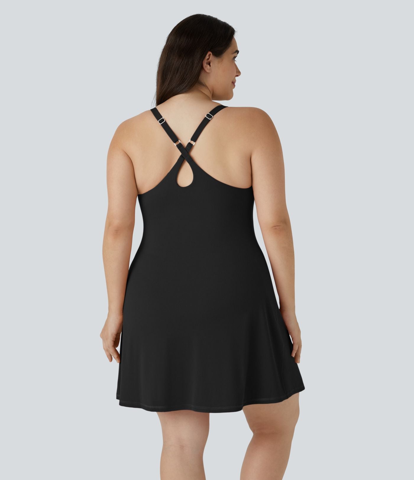 Quotidien Softlyzero™ Plush Robe d'Activité Grande Taille Fluide 2-en-1 à Dos Nu Style Wannabe Longue avec Ajustable et Bretelles Réglables