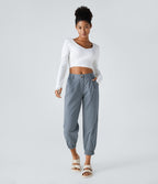 Joggings décontractés à taille mi-haute avec poches