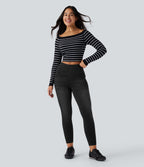 Legging 7/8 en denim gainant taille haute effet push-up Halara Flex™ avec poches