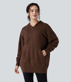 Pull oversize à capuche avec poche