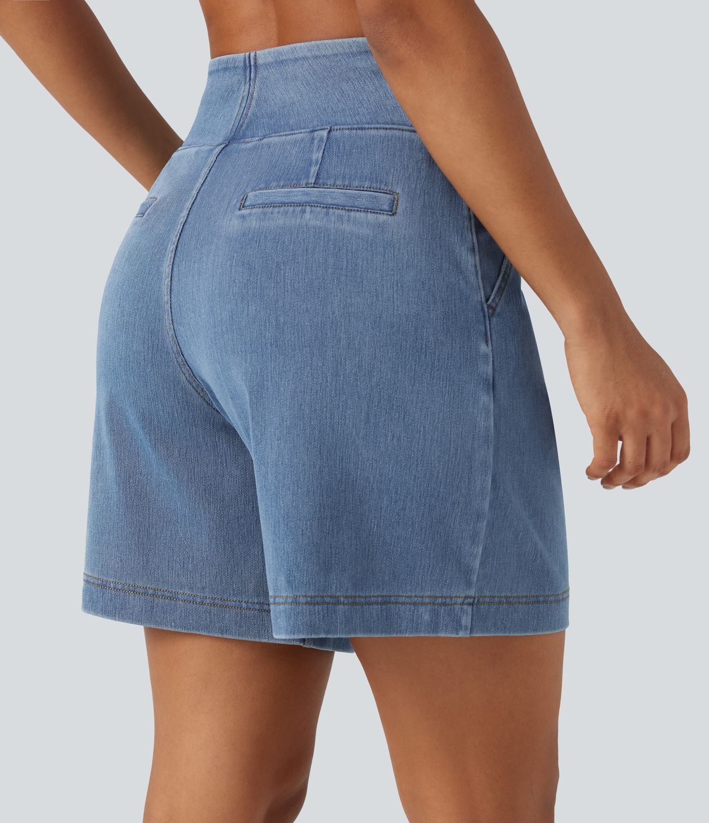 Halara Flex™ Short décontracté ample en jean taille haute 17,5 cm avec poches
