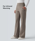 Pantalon de travail évasé en polaire taille mi-haute avec poches zippées