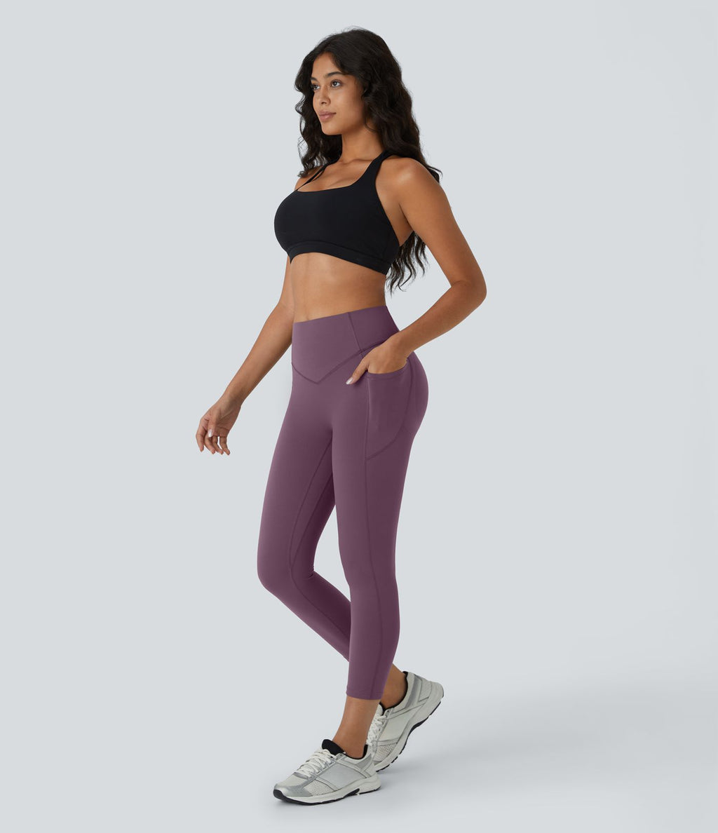 Legging corsaire d'entraînement gainant galbant taille haute avec effet scrunch et poches Halara UltraSculpt™