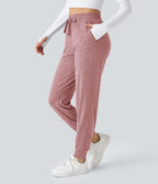Jogging Yoga Froncé Taille Haute Cordon de Serrage Poche Latérale