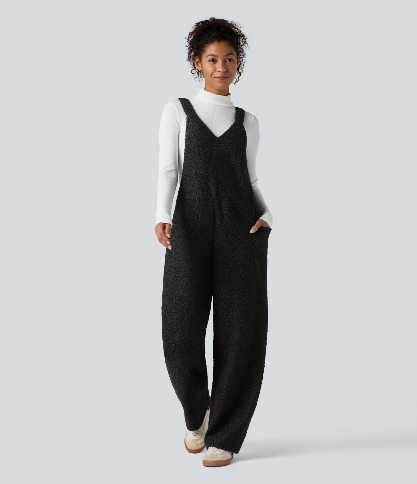 Salopette teddy col V avec poches