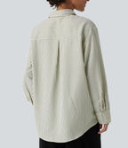 Chemise tailleur oversize manches longues à rayures