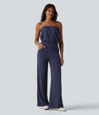 Combinaison casual bustier bandes latérales rayures à séchage rapide SoftlyZero™ QuickDry avec poches - Easy Peasy