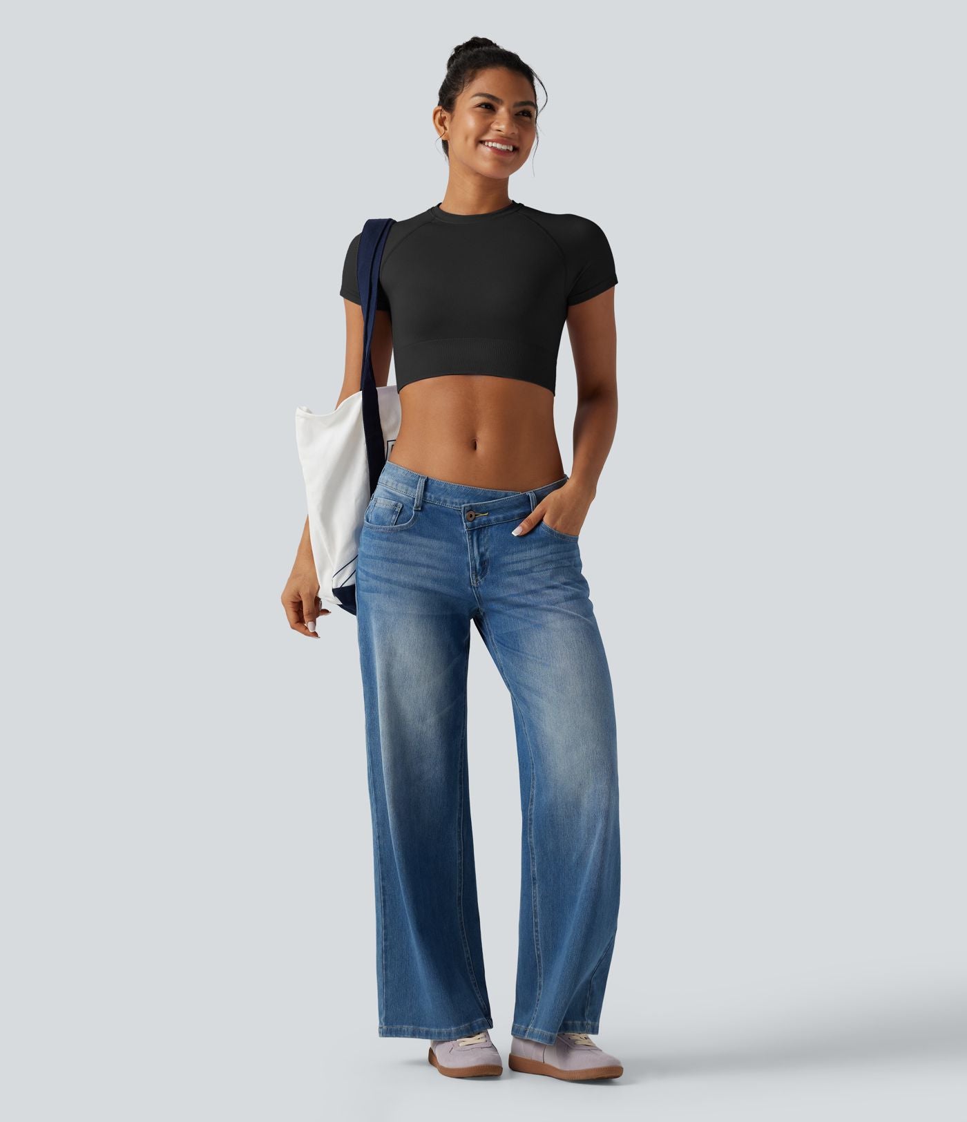 T-shirt décontracté court OneForm Seamless Flow, col rond, manches courtes