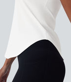 Softlyzero™ QuickDry Haut de sport à manches courtes avec empiècements en mesh contrastés et ourlet arrondi