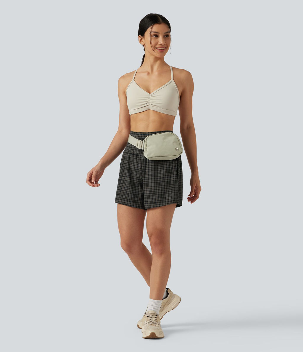 Short de yoga 2-en-1 Halara UltraSculpt™ taille très haute 12,5 cm à carreaux avec poches