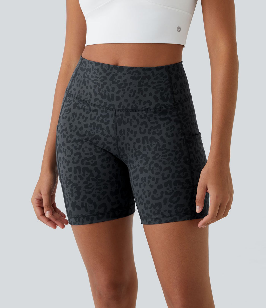 Short Course Biker Yoga Taille Haute avec Poches Latérales