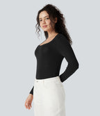 Pull col U manches longues