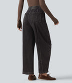 Jean barrel casual taille haute Halara Flex™ à poches