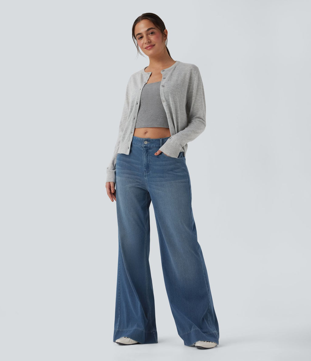 Jean décontracté Halara Flex™ taille mi-haute coupe évasée avec poches