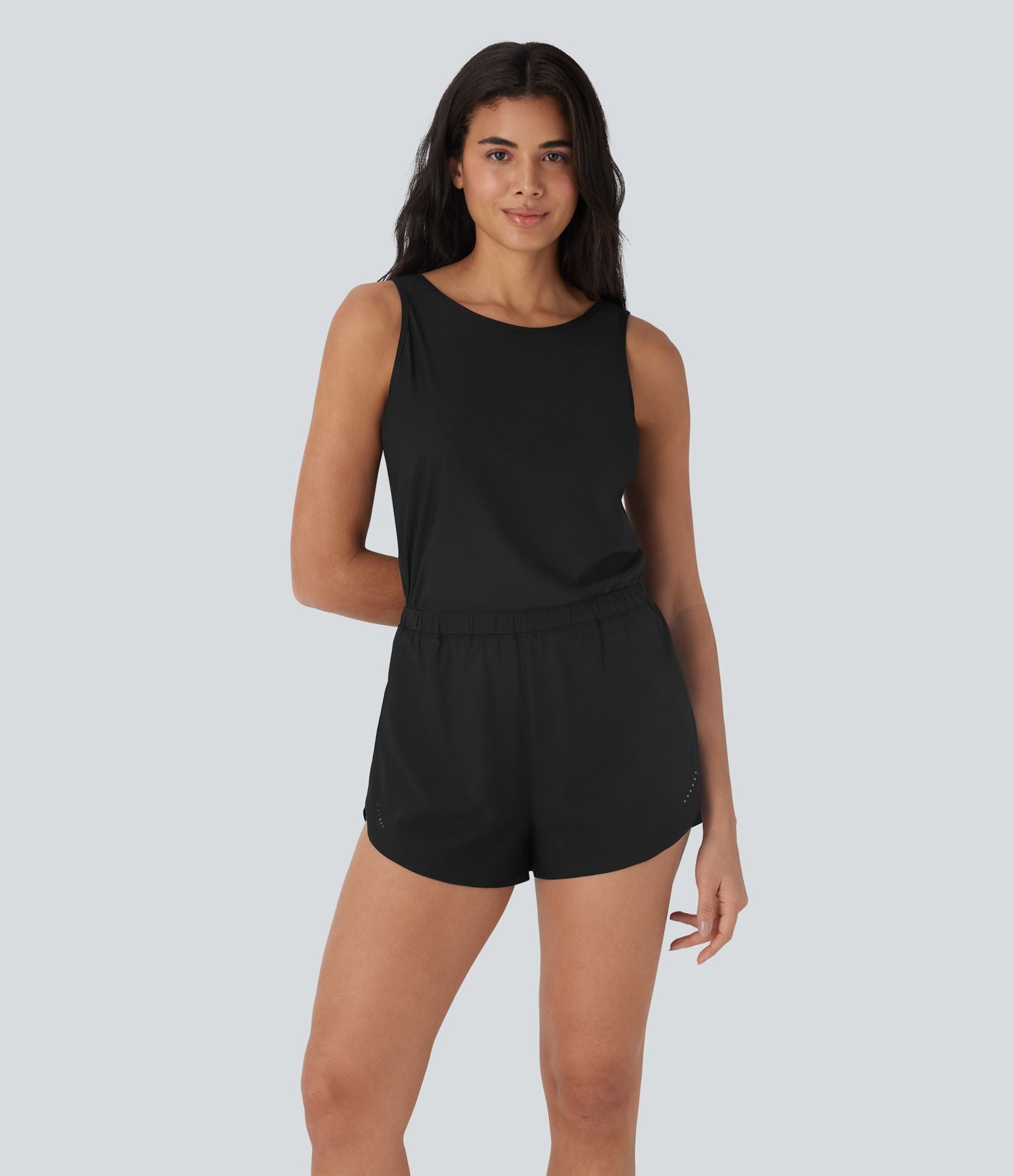 Combi-short running 2-en-1 dos nu réfléchissant séchage rapide avec poches latérales - Édition Easy Peasy - UPF50+