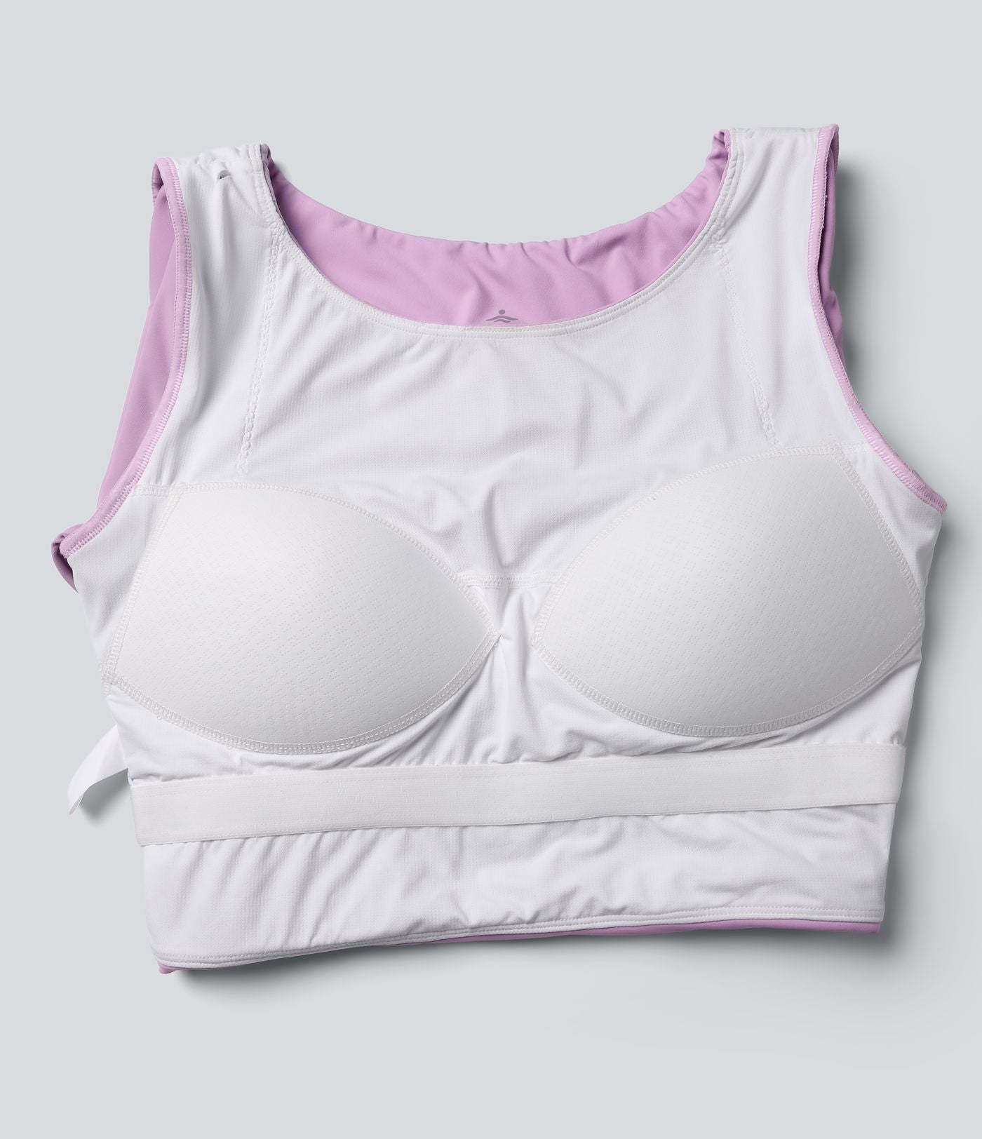 Top de sport yoga court push-up mousse col échancré manches longues avec trous pouces croisé