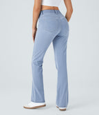 Halara Flex™ Jean Évasé Casual Taille Mi-haute Tricot Extensible Boutonnés Poches